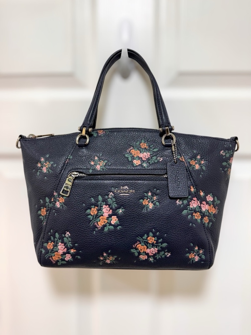 Coach Prairie Satchel Crossbody Rose Bouquet Midnight Floral Leather
